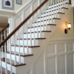 entry stairs with wainscoting