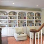 library with built-in bookcases