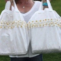 ruffled grocery bags