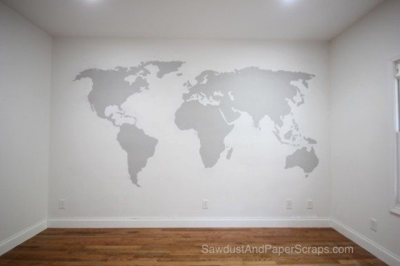 world map wall painting