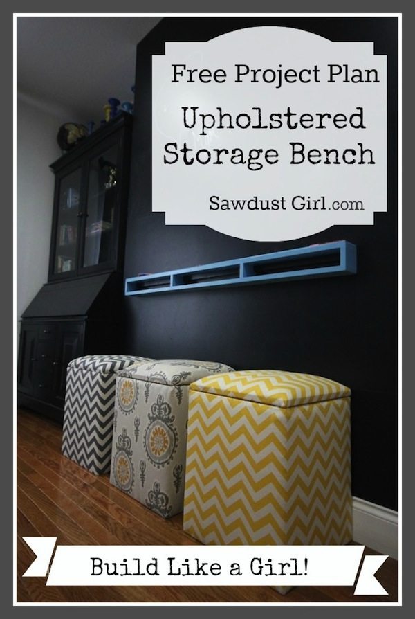 DIY Upholstered Storage Bench