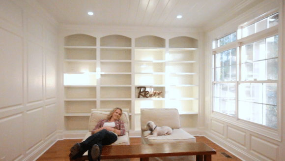 library bookshelves