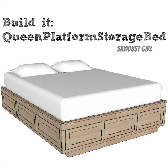 Queen Size Platform Storage Bed Plans - Sawdust Girl®