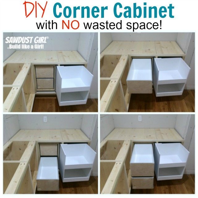 Blind corner cabinet with NO wasted space! - Sawdust Girl®