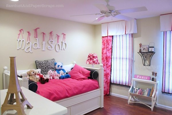 pink and zebra Girl's Bedroom