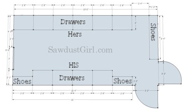 Walk In Closet Dimensions Layout