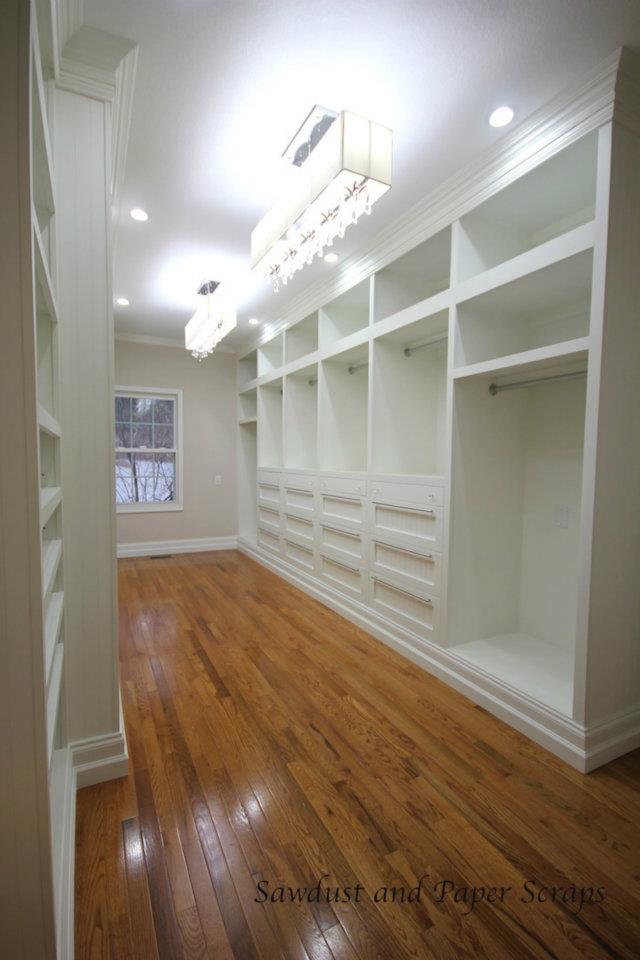 white built-in master closet