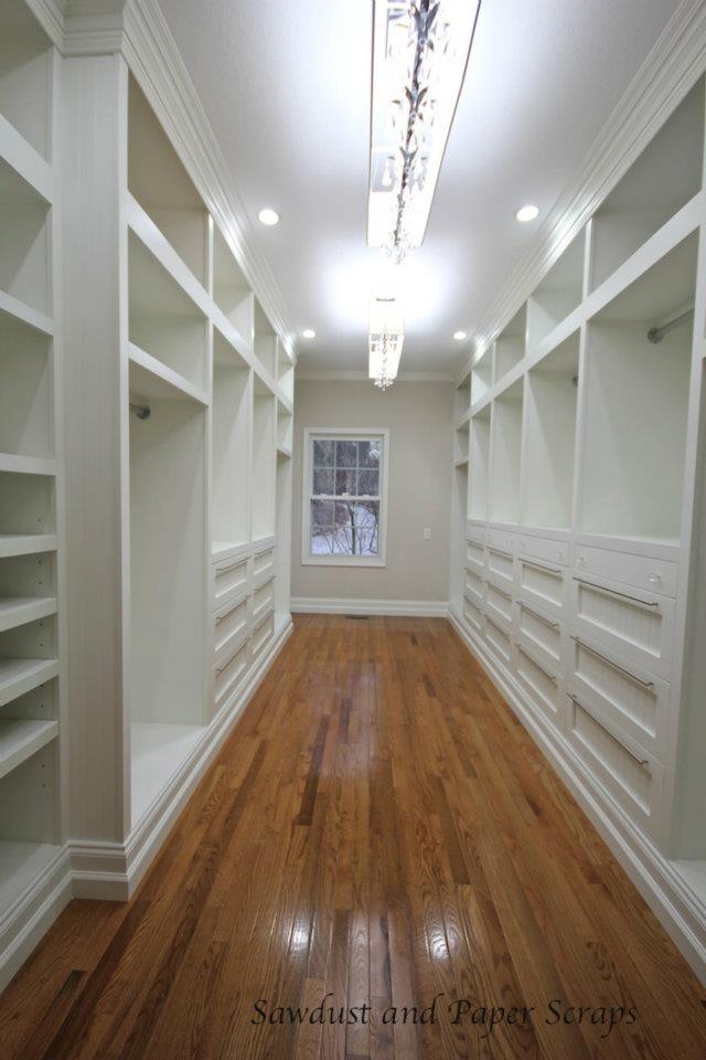 white built-in master closet