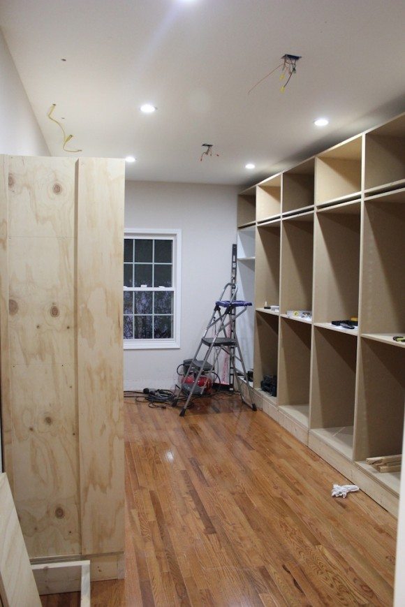 Hall Closet with Floating Shelves - Sawdust Girl®