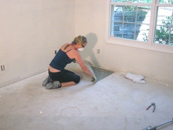 removing carpet