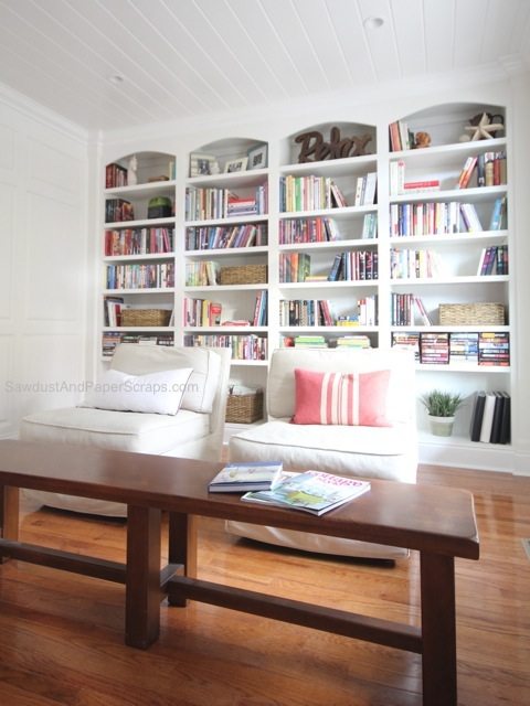 Library, bookshelves, styling