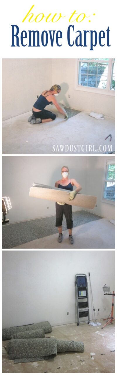 How To Remove Carpet - Painless Carpet Removal | Sawdust Girl