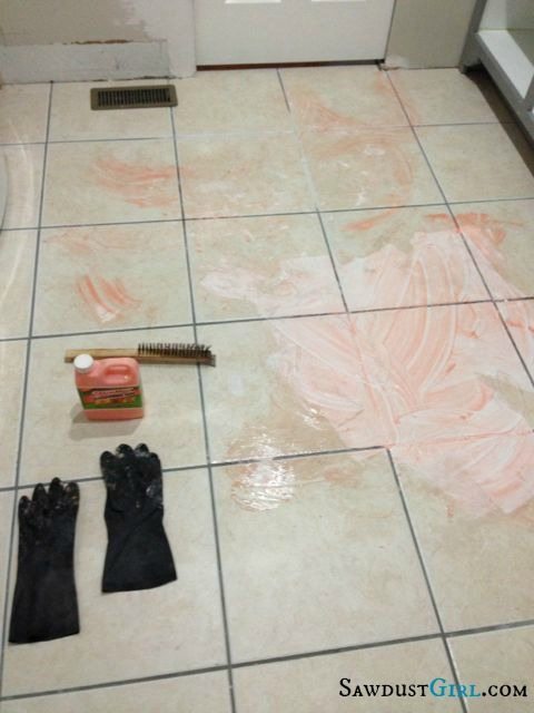 How To Remove Paint From Grout And Tile Sawdust Girl - How To Get Spray Paint Off Bathroom Tiles