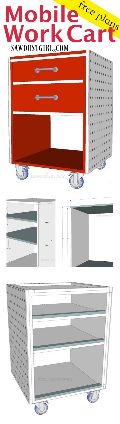 Mobile work cart -- Free plans!