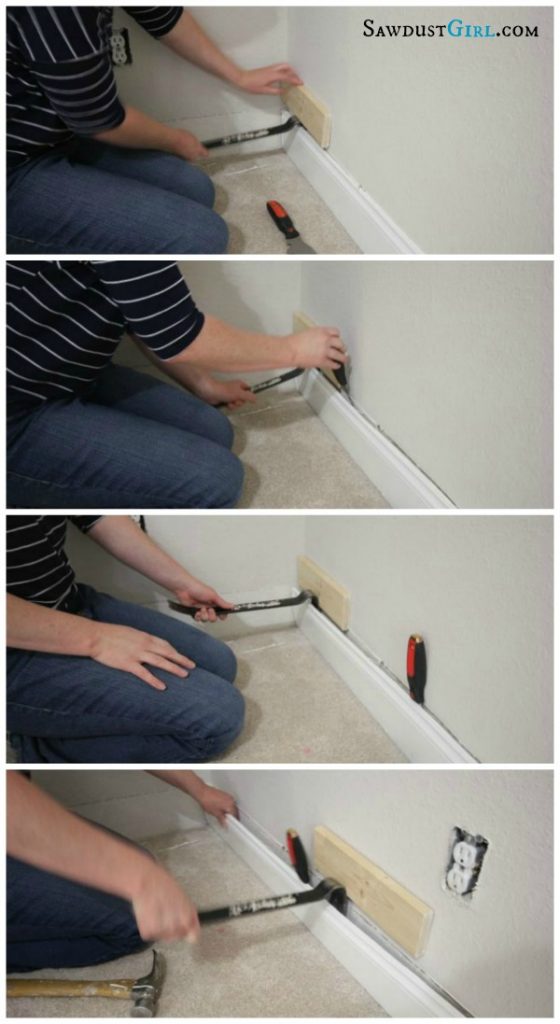 Remove Baseboard with the Trim Puller - Sawdust Girl®