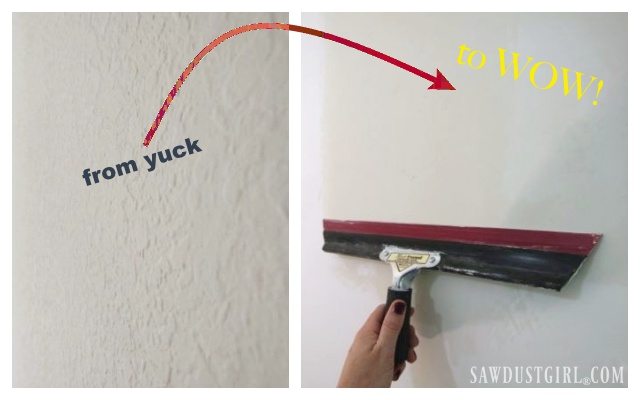 How To Skim Coat Remove Wall Texture Sawdust Girl - How To Add Texture Wall Before Painting