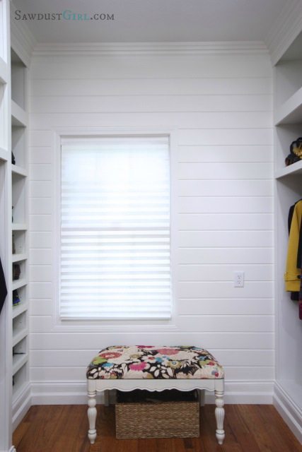 master closet plank wall at SawdustGirl.com