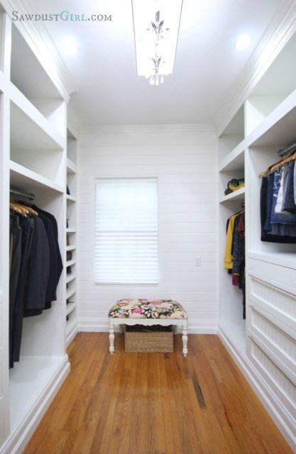 master closet plank wall at SawdustGirl.com