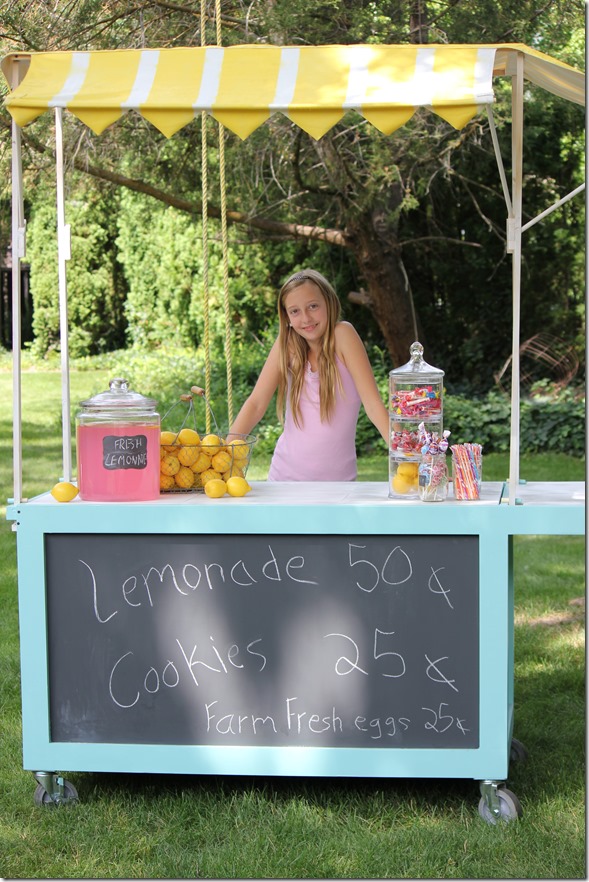 Spray Painted Lemonade Stand Canopy