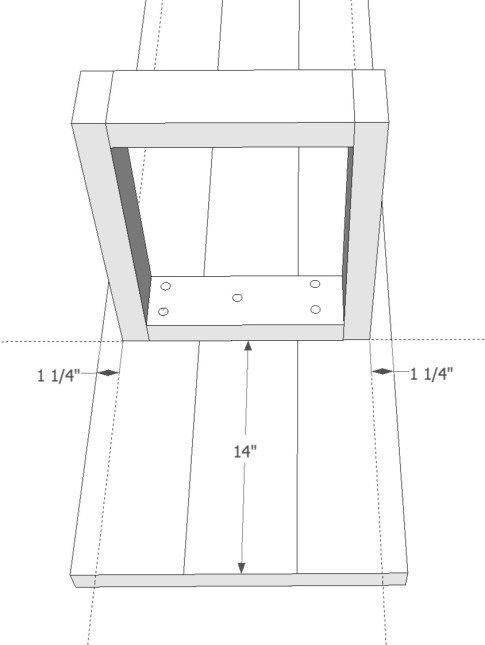 Attach bench top with washer screws through oversized holes.