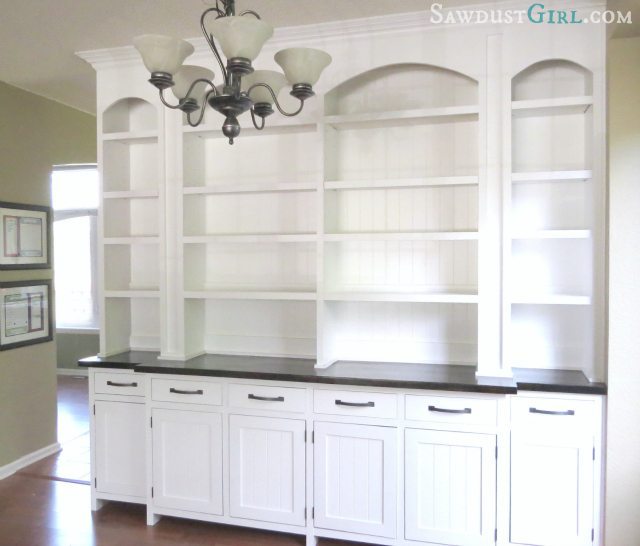 Dining room built-in buffet - SawdustGirl.com