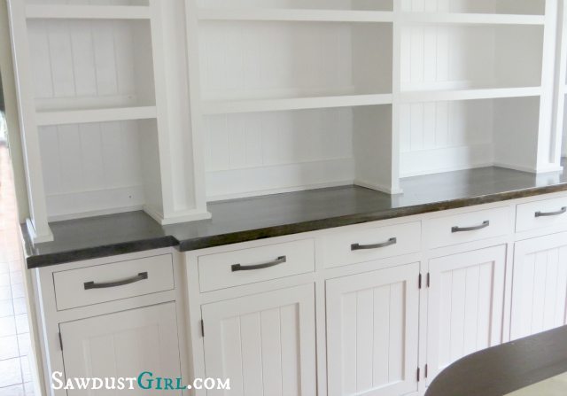 Dining room built-in buffet - SawdustGirl.com