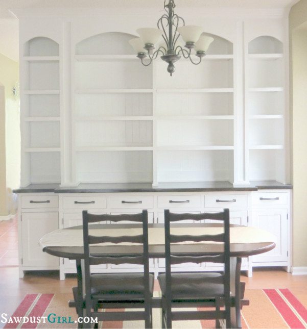 Built-in Dining Room Buffet- SawdustGirl.com