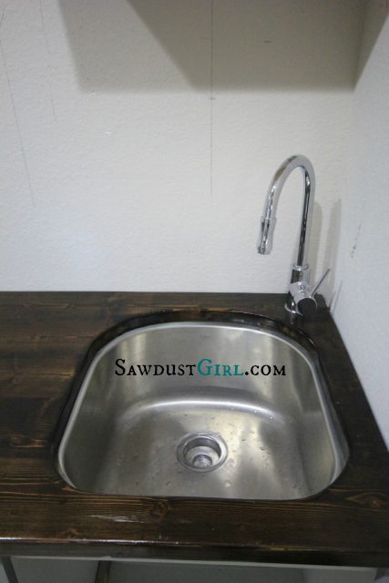Wood sink insert at SawdustGirl.com