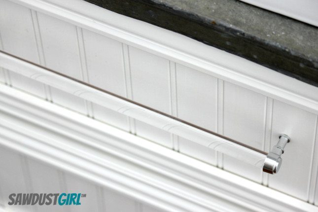 DIY acrylic drawer pull - sawdustgirl.com