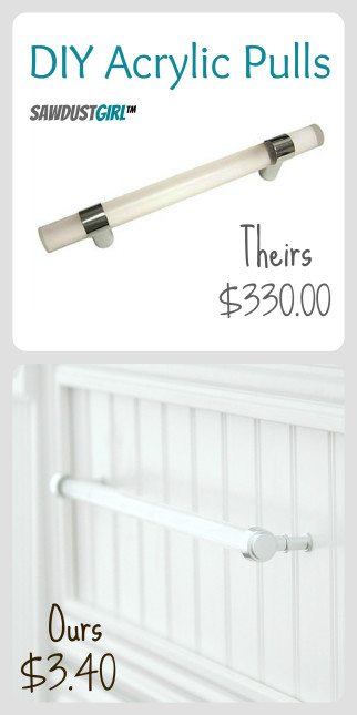 DIY acrylic pull $3.40 vs $330.00