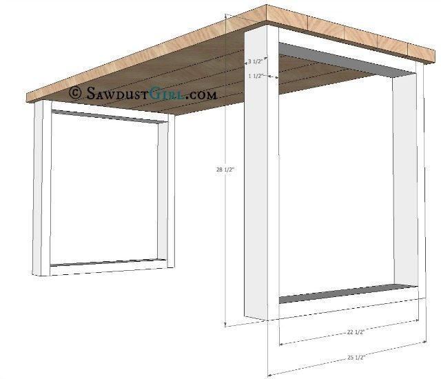 X Leg Desk plans and tutorial from @Sawdust Girl.