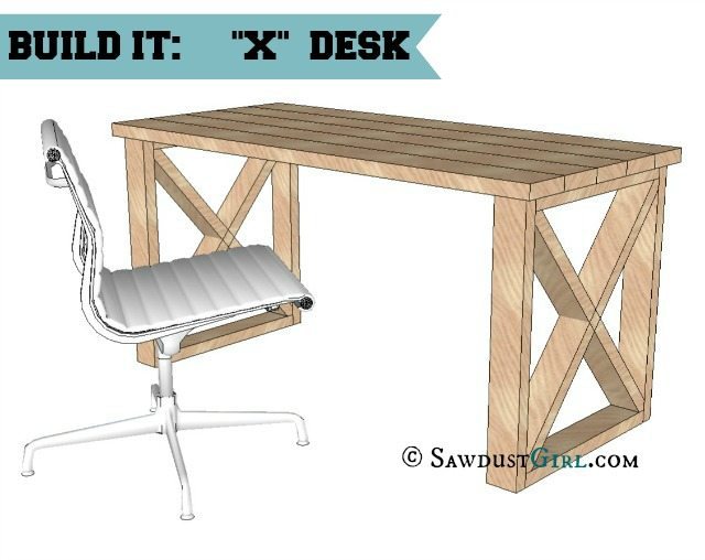 X Leg Office Desk Sawdust Girl, How To Make Wooden Desk Legs