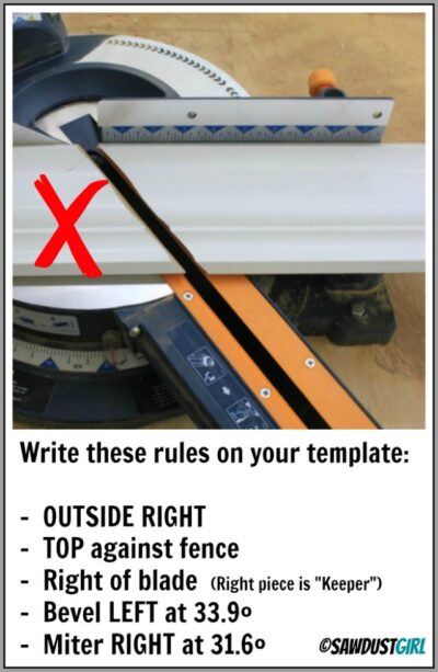 How to Cut Crown Molding using easy Templates - Sawdust Girl®