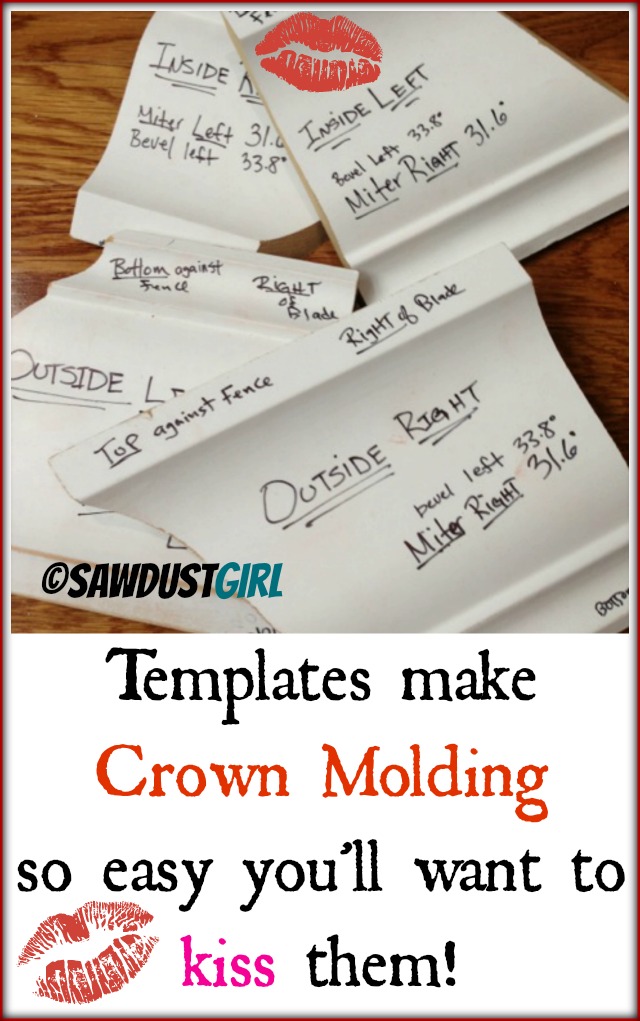 crown molding made simple with templates - https://sawdustgirl.com