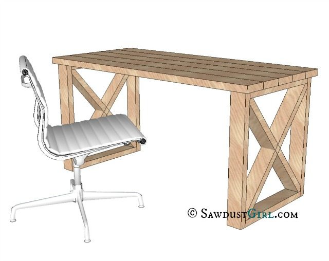 X leg Office Desk - Sawdust Girl®