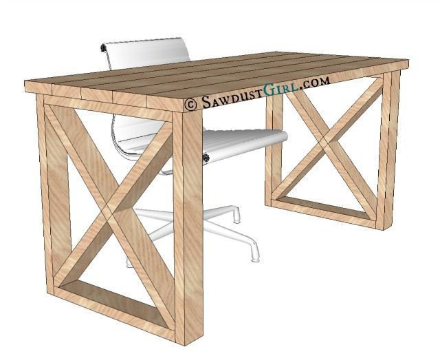 X leg Office Desk plans 