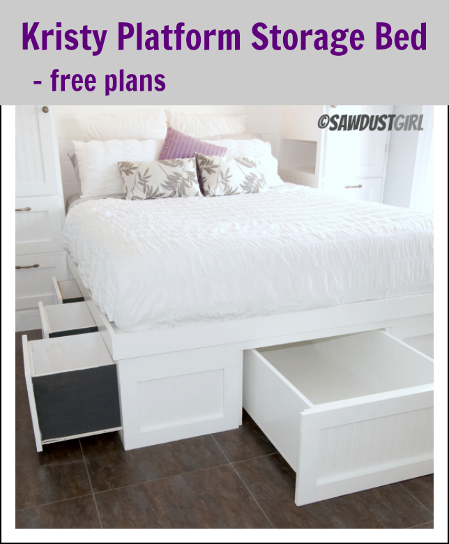 Queen Platform Bed with Storage -Kristy Collection ...