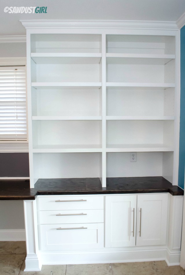 How To Update Old Built Ins Cabinets and Shelves - H2OBungalow