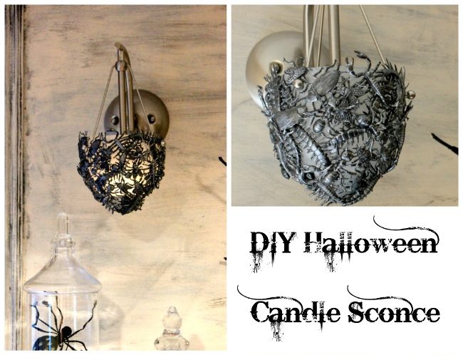 Making DIY Halloween sconce