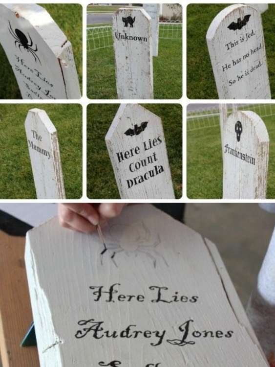 DIY Halloween Tombstones
