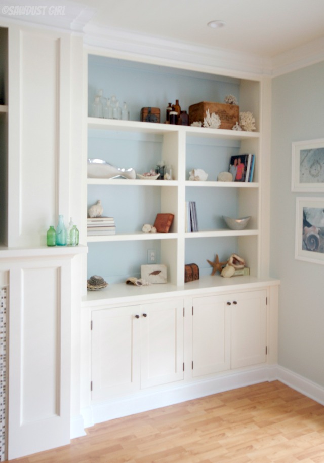 Built-in entertainment center wall. 