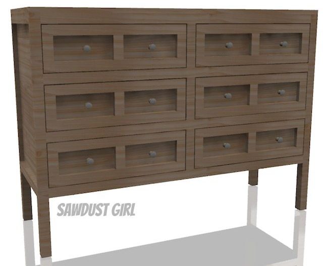 free woodworking plans for this awesome apothecary console table!