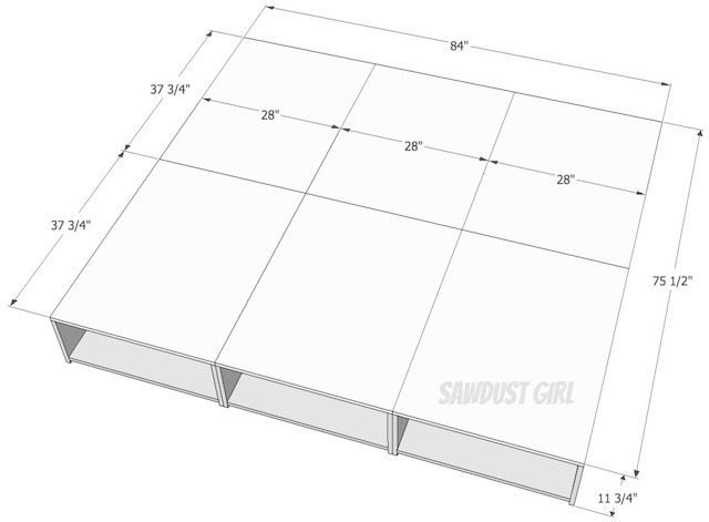 CA King Platform Storage Bed --free plans