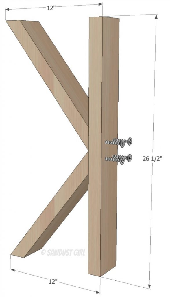 X base farmhouse table plans from SawdustGirl.com