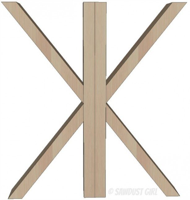 DIY X Base Dining Table free woodworking plans Sawdust Girl®