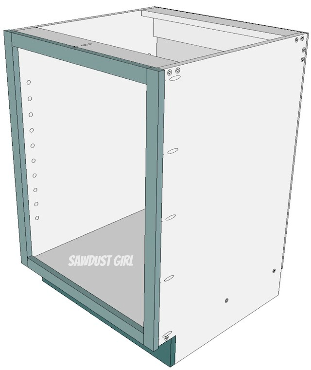 How To Build And Attach A Cabinet Faceframe Sawdust Girl