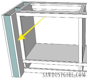 Add a decorative leg to base cabinets