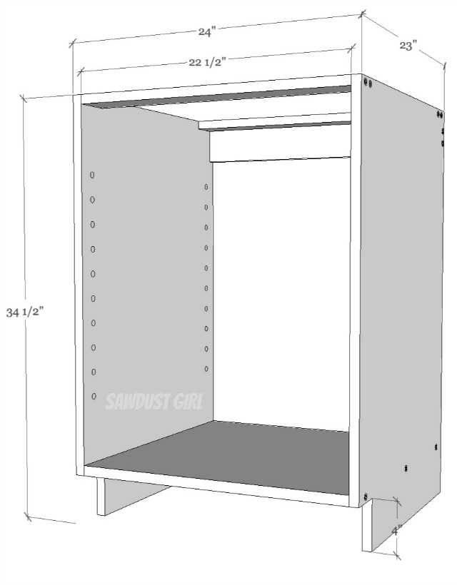 How to Build a Kitchen Cabinet with wood screws - Sawdust Girl®