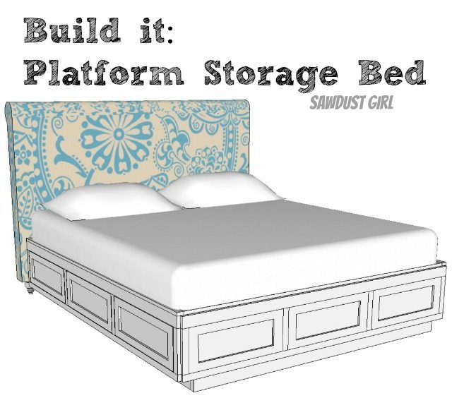 Cal King Platform Storage Bed Free Plans Sawdust Girl