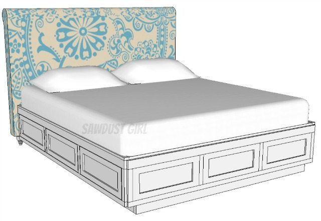 Cal King Platform Storage Bed - Free Plans - Sawdust Girl®